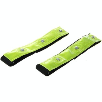 2 PCS 4 LED Lights Safety Run Reflective Arm / Leg Bands(Yellow)