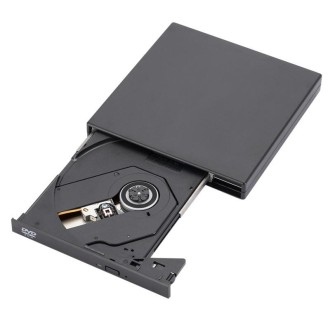 External USB2.0 DVD Optical Drive Notebook Desktop All-In-One CD Burner(Black)