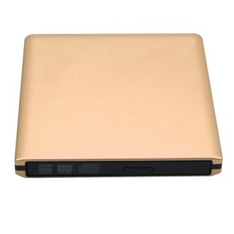 Aluminum Alloy External DVD Recorder USB3.0 Mobile External Desktop Laptop Optical Drive (Gold)