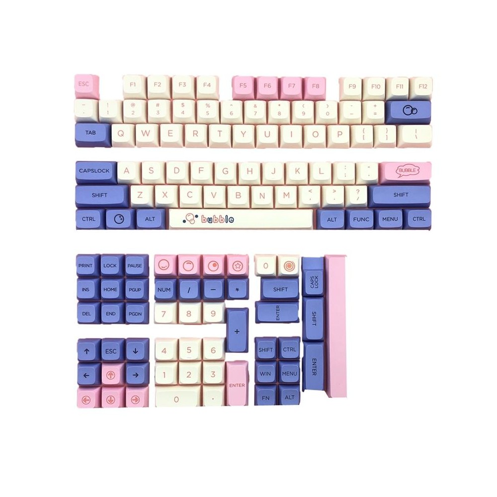 Bubble 127 Keys Sublimation Mechanical Keyboard PBT Keycaps