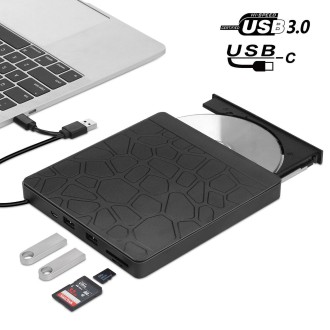 Multi-Functional External DVD Drive USB3.0 CD DVD +/-RW Burner with SD Slot