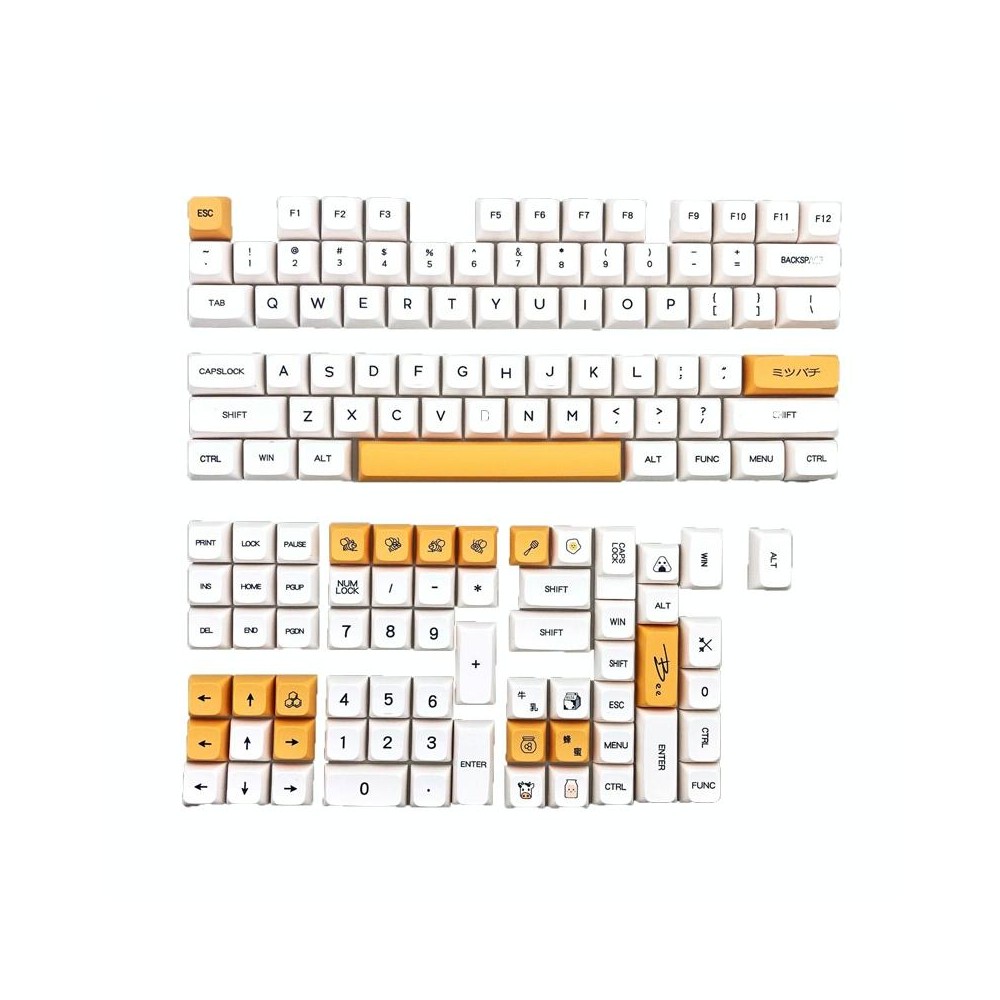 Bee Milk 140 Keys Sublimation Mechanical Keyboard PBT Keycaps