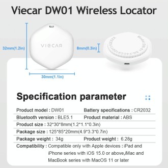 VIECAR DW01 Car Key Anti-lost Detection Wireless Location Tracker