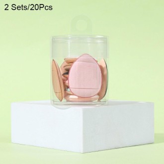 2 Sets/20pcs Packaging Random Color Delivery Mini Leather Wet and Dry Makeup Finger Puff