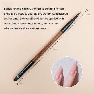 Brown Nail Art Pen Set Colorful Drawing Tools, Style: Double Head Pen