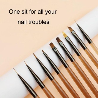 Brown Nail Art Pen Set Colorful Drawing Tools, Style: Versatile Pen