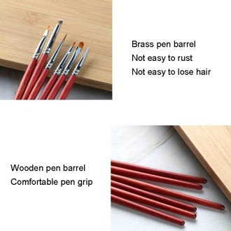 15pcs/set Wooden Rod Nail Brush Beauty Armor Tools Color Painting Pen Drawing Pen