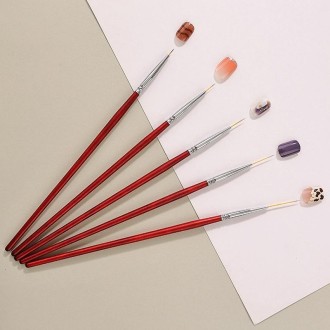 No.2 0.9cm Nail Fine Line Pulling Pen Color Painting Flower Pen Fine Outline Nail Art Pen