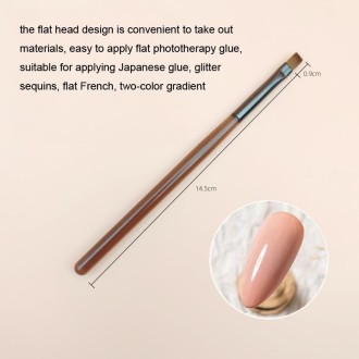 Brown Nail Art Pen Set Colorful Drawing Tools, Style: Flat Head Fen