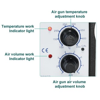 YIHUA 858 AC 220V Adjustable Temperature & Air Flow Hot Air Gun