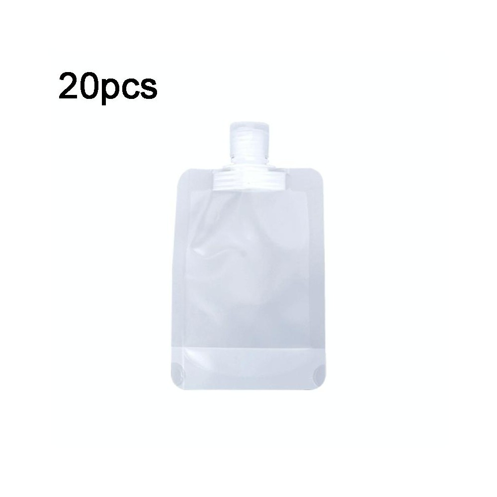 20pcs Travel Refillable Empty Squeeze Pouch Lotion Shampoo Squeezable Bags, Spec: 100ml