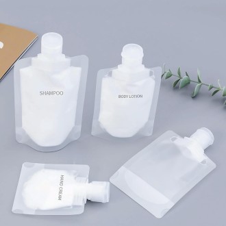 20pcs Travel Refillable Empty Squeeze Pouch Lotion Shampoo Squeezable Bags, Spec: 100ml