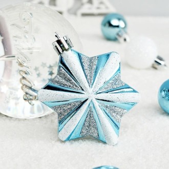 73pcs/Set Christmas Tree Decoration Pendant Painted Christmas Ball, Color: White Gold