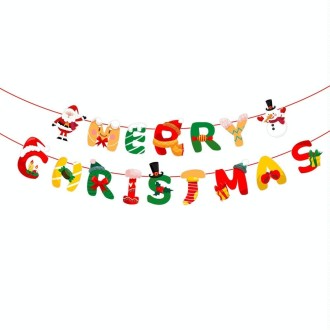 Christmas Alphabet Pull Flag Holiday Party Venue Decoration, Model: HL024