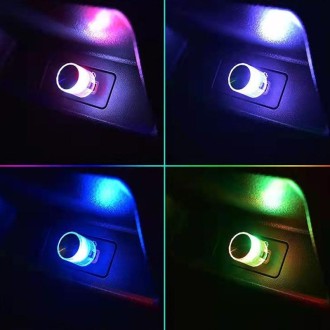 Car Decorative USB Universal LED Atmosphere Lamp, Color: Colorful Slow Flash