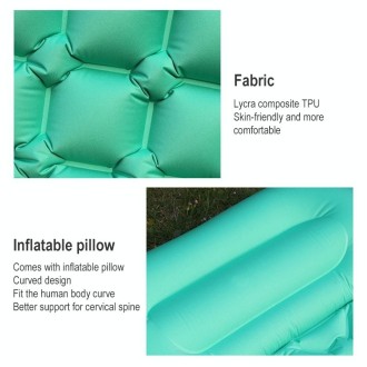 Ordinary Type Outdoor Camping Peripheral Inflatable Cushion Portable TPU Inflatable Double Bed, Size: 195 x 119 x 16cm(Peacock B