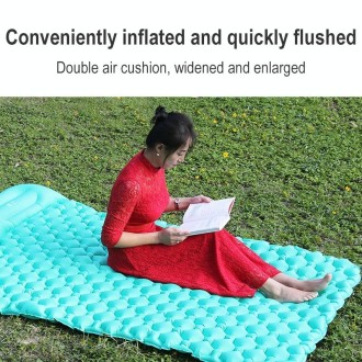 Ordinary Type Outdoor Camping Peripheral Inflatable Cushion Portable TPU Inflatable Double Bed, Size: 195 x 119 x 16cm(Peacock B