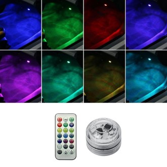 Car Modification Wireless Colorful Remote Control Atmosphere Light, Specification: 1 Light +1 RC