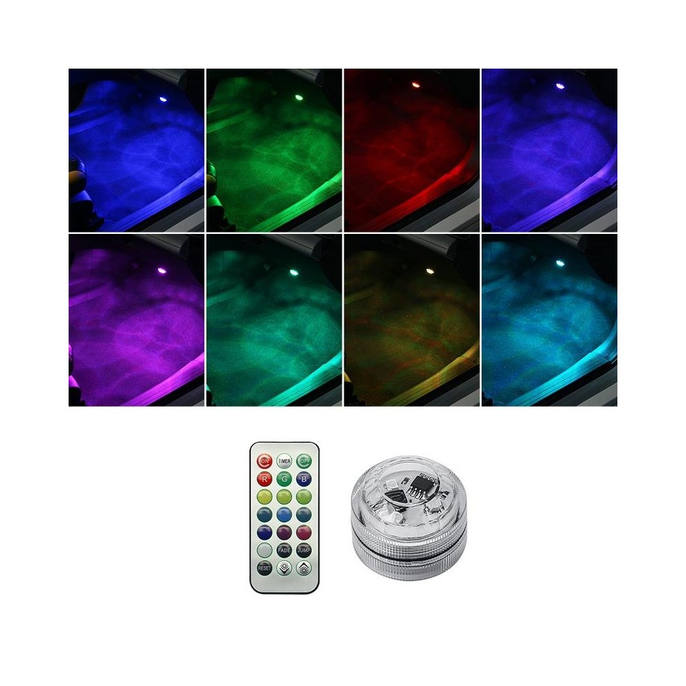 Car Modification Wireless Colorful Remote Control Atmosphere Light, Specification: 1 Light +1 RC