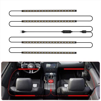 SKS-JZ-10 Symphony Car USB Foot Atmosphere Light(76 Lights)