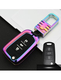 Car Luminous All-inclusive Zinc Alloy Key Protective Case Key Shell for Hyundai F Style Folding 3-button (Colour)