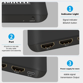 NK-H31 8K 3 in 1 Out HDMI Switcher for Xbox PS4 PS5 Roku UHD TV Monitor Projector