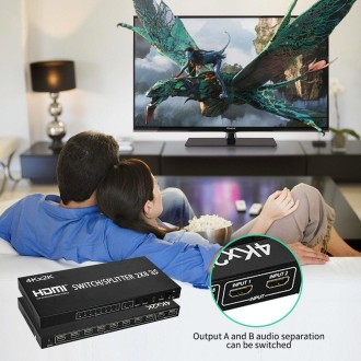 HDMI 2-in-8 Full HD 4K x 2K Video Switch