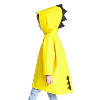 Cartoon Dinosaur Children Fashion Raincoat Size: L(Yellow)