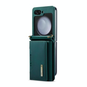 For Samsung Galaxy Z Flip5 5G DG.MING M2 Series Card Bag Magnetic Leather Phone Case(Green)