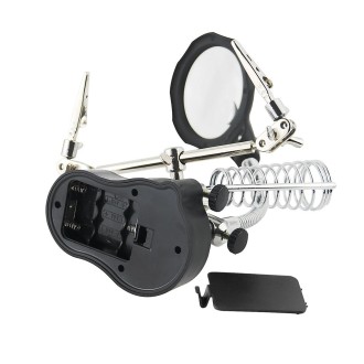 16126-A 3.5X/12X LED Light Stand Type Watch Repair Magnifier With Auxiliary Clip