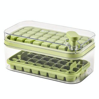 Freezing Molds For Home Refrigerator Homemade Food Grade Pressing Boxes, Color: Green Double Layer