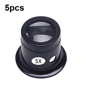 5pcs Eyepiece Magnifier Glass Lens Eyepiece Type Repair Magnifier, Times: 5X