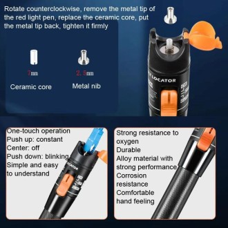 10MW Fiber Red Light Test Pen Red Light Sources Through Optical Pen Optical Fiber Detection