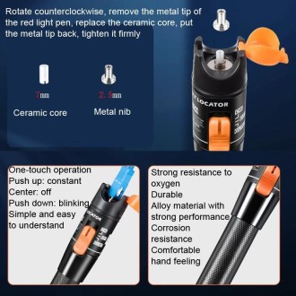 20MW Fiber Red Light Test Pen Red Light Sources Through Optical Pen Optical Fiber Detection