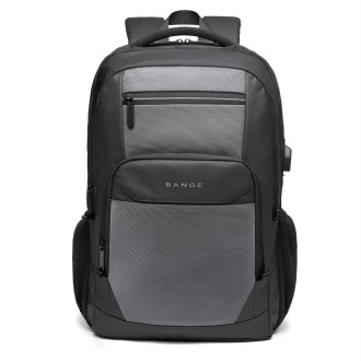 Bange BG-1922 16 inch Men Oxford Fabric Waterproof Backpack with USB Port(Grey)