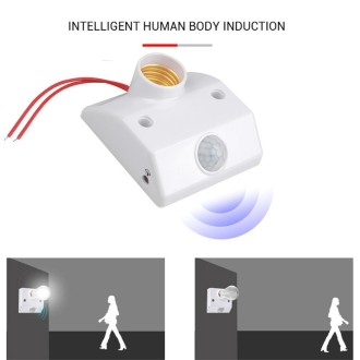 YX-425B AC85-265V Infrared Human Body Induction E27 Screw LED Lamp Holder(Adjustable)