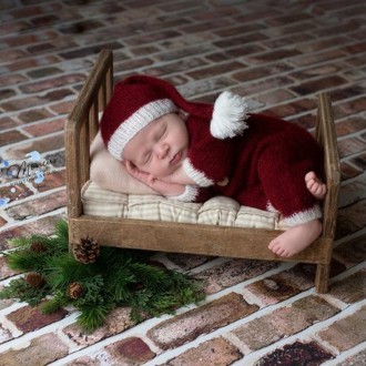 Newborn Photography Clothing Christmas Theme Modeling Mohair Hat + Jumpsuit Suit(Baby Girl)