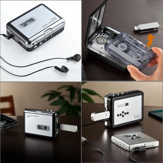 USB Cassette Tape to MP3 Converter Capture Audio Music Player