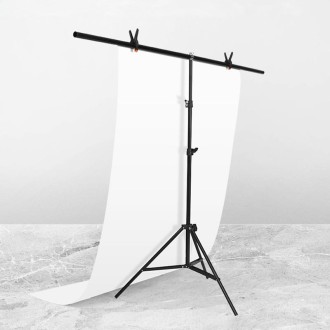 150x200cm T-Shape Photo Studio Background Support Stand Backdrop Crossbar Bracket Kit with Clips, No Backdrop