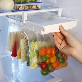 Refrigerator Fresh-Keeping Bag Track Storage Rack Sealed Bag Telescopic Household Storage Rack