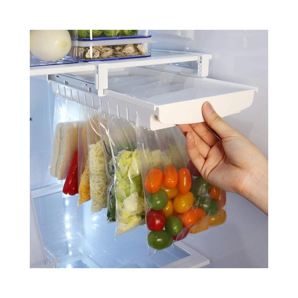 Refrigerator Fresh-Keeping Bag Track Storage Rack Sealed Bag Telescopic Household Storage Rack