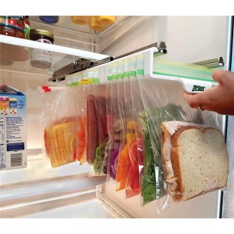 Refrigerator Fresh-Keeping Bag Track Storage Rack Sealed Bag Telescopic Household Storage Rack