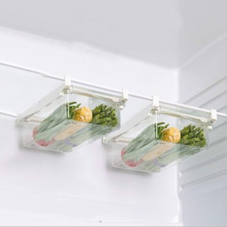 Refrigerator Storage Box Drawer Type Square Household Multifunctional Food Preservation Box, Specification: 2 Fresh Box