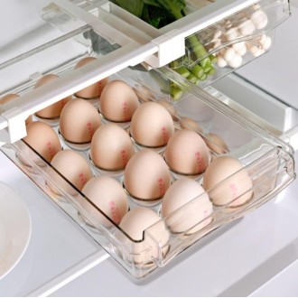 Refrigerator Storage Box Drawer Type Square Household Multifunctional Food Preservation Box, Specification: 2 Egg Box