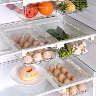 Refrigerator Storage Box Drawer Type Square Household Multifunctional Food Preservation Box, Specification: 2 Egg Box