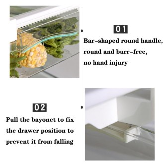 Refrigerator Storage Box Drawer Type Square Household Multifunctional Food Preservation Box, Specification: 2 Egg Box