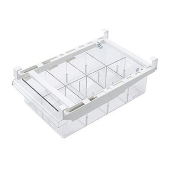 Transparent Hanging & Pull-out Refrigerator Sorting Fresh-keeping Box For Fruits Vegetables & Eggs With Separate Classification 