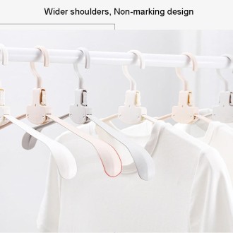 Plastic Travel Folding Hanger Portable Clothes Wide Shoulder Traceless Drying Rack(Gray)