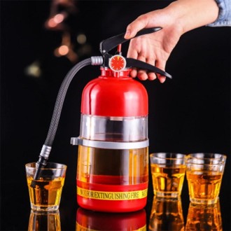 HLX028 Transparent Fire Extinguisher Shaped Wine Dispenser Hand Press Wine Dispenser