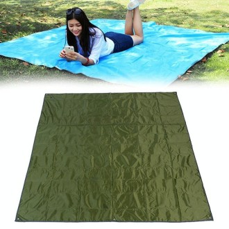 Waterproof Oxford Cloth 420D Oxford Material Camping Picnic Beach Tent Roof Tarp (Size: 215x215cm)(Army Green)